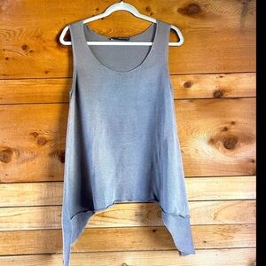 Peruvian Connection Steel Blue Leyton Tank 100% Pima Cotton Knit Tunic Tank